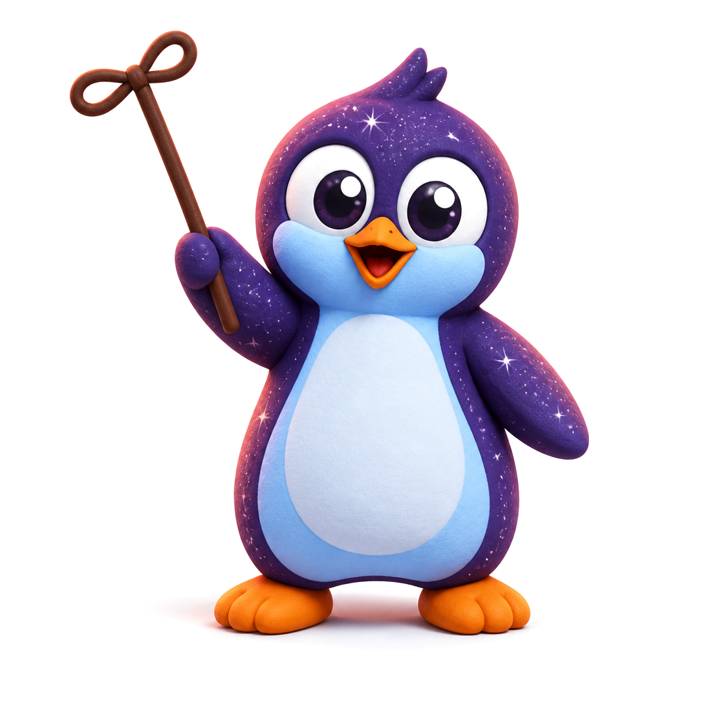 Cosmo the penguin waving