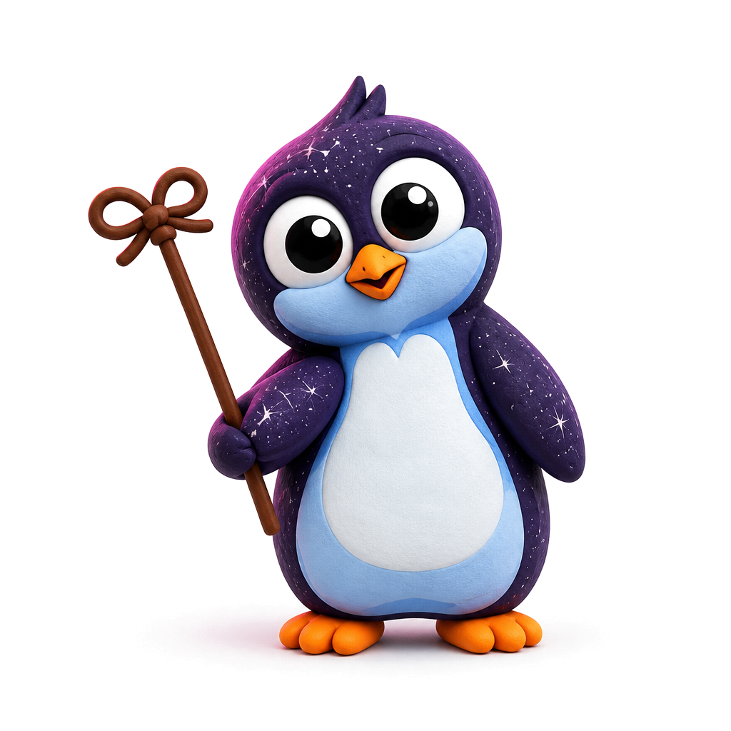 Cosmo the penguin looking curious